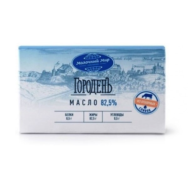 Масло сладкосливочное "Молочный Мир" Городенъ, 82.5%, 180г.